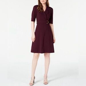 Ellen Tracy Vintage Burgundy Knit Dress
